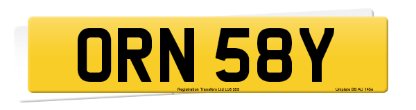 Registration number ORN 58Y